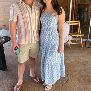 Blue and white sundress